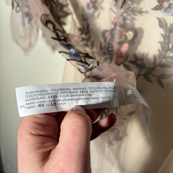Zara Sheer Tulle Emroidered Blouse - Picture 11 of 14